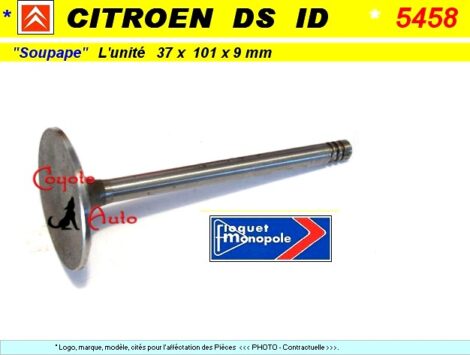 Soupape Admission - CITROEN DS19 ID19 - 47 x 116 x 8 mm (dépannage) – Image 2