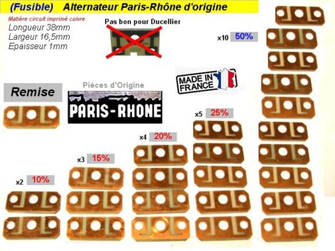 Fusibles Alternateur Paris Rhône - CITROEN 2cv Dyane Ami Méhari - 12 volts 25A (les 4 pièces) – Image 3