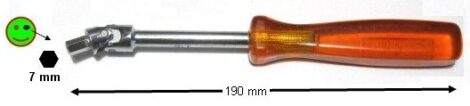 Outil FACOM 0140 - Style tournevis articulé embout fixe exagonal de 7 mm (outil atelier) – Image 2