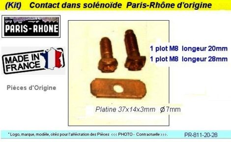 Kit réparation contacteur solénoïde - PARIS RHÔNE - Démarreurs D8E D10E D11E - 28 x 40 mm – Image 4